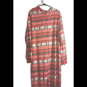 One Piece Men's Size Large Christmas Print Hooded One-piece polar bear